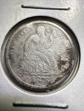1876S US Seated LIBERTY SILVER Dime Very Fine! "San Francisco" Mint! Old Coin!