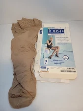 Jobst Ultrasheer 8-15 Thigh High Stockings w/ Silicone S. Beige Closed Toe