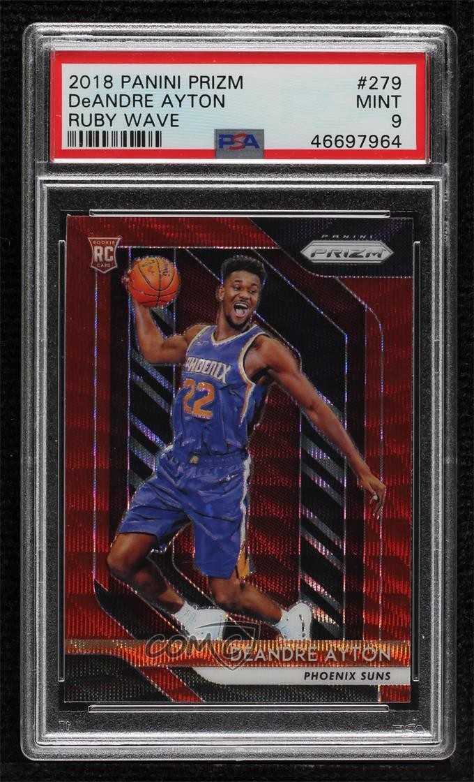 2018-19 Panini Prizm Ruby Wave Prizm DeAndre Ayton #279 PSA 9 MINT 14sx