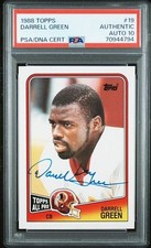 1988 Topps #19 Darrell Green Autograph Card Grade PSA 10 HOF Washington Redskins