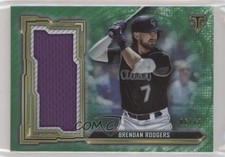 2020 Topps Triple Threads Single Jumbo Relics Emerald 6/18 Brendan Rodgers 06ri