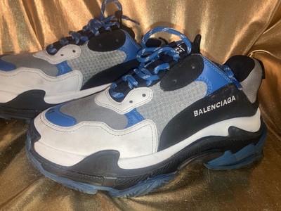 Size 8 - Balenciaga Triple S Sneaker Shoes Black Blue Mens | eBay