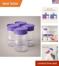 5-Ounce Breastmilk Storage Bottles - 4 Pack, BPA BPS Free, Stackable Design
