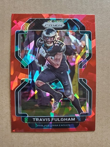 2021 Panini Prizm Travis Fulgham Red Cracked Ice #218 Philadelphia Eagles