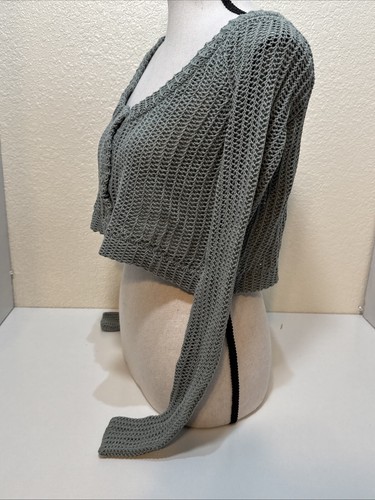 Pacsun L.A. Hearts Women's S Green Open Knit Cropped Cardigan Sz .XS - Picture 3 of 7