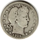 1915 BARBER QUARTER in GOOD condition ~ FULL RIMS ~ PLEASE SEE THE SCAN   stk q3