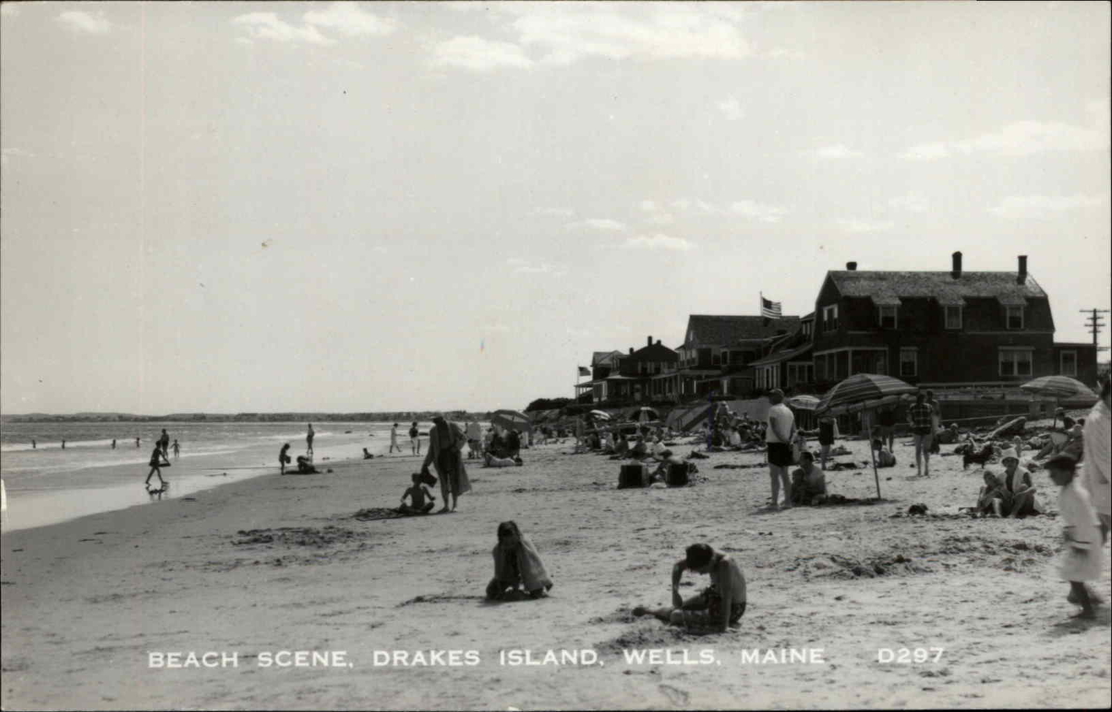 Wells Maine ME Drakes Island Beach Scene Real Photo Vintage Postcard eBay