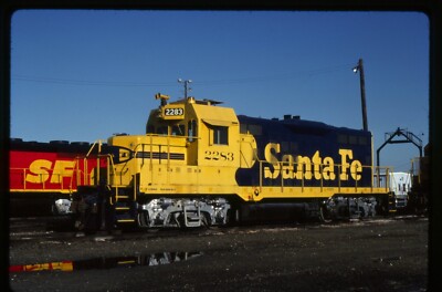 Railroad Slide - Santa Fe Railway #2283 GP7 Locomotive 1986 ATSF Train ...