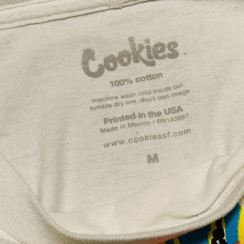 Berner Cookies Clothing Medium SF Preowned White Colorful T-shirt Tee With Leafs - Picture 2 of 2