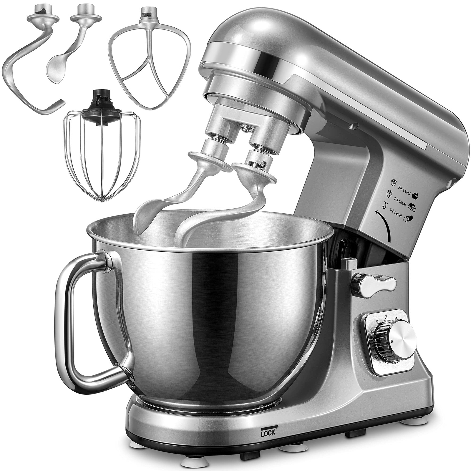 6-Speed Tilt-Head Stand Mixer with Dough Hook, Whip & Beater-image