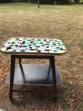 Vintage 50er Jahre Teewagen Barwagen Mosaik Pastell