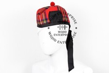 Scottish Royal Stewart tartan GLENGARRY Cap Military Bonnet Glengarry Hat / Cap