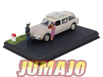 NB7 car IXO 1/43 diorama road blue Citroen ID 20 station wagon ''gendar control