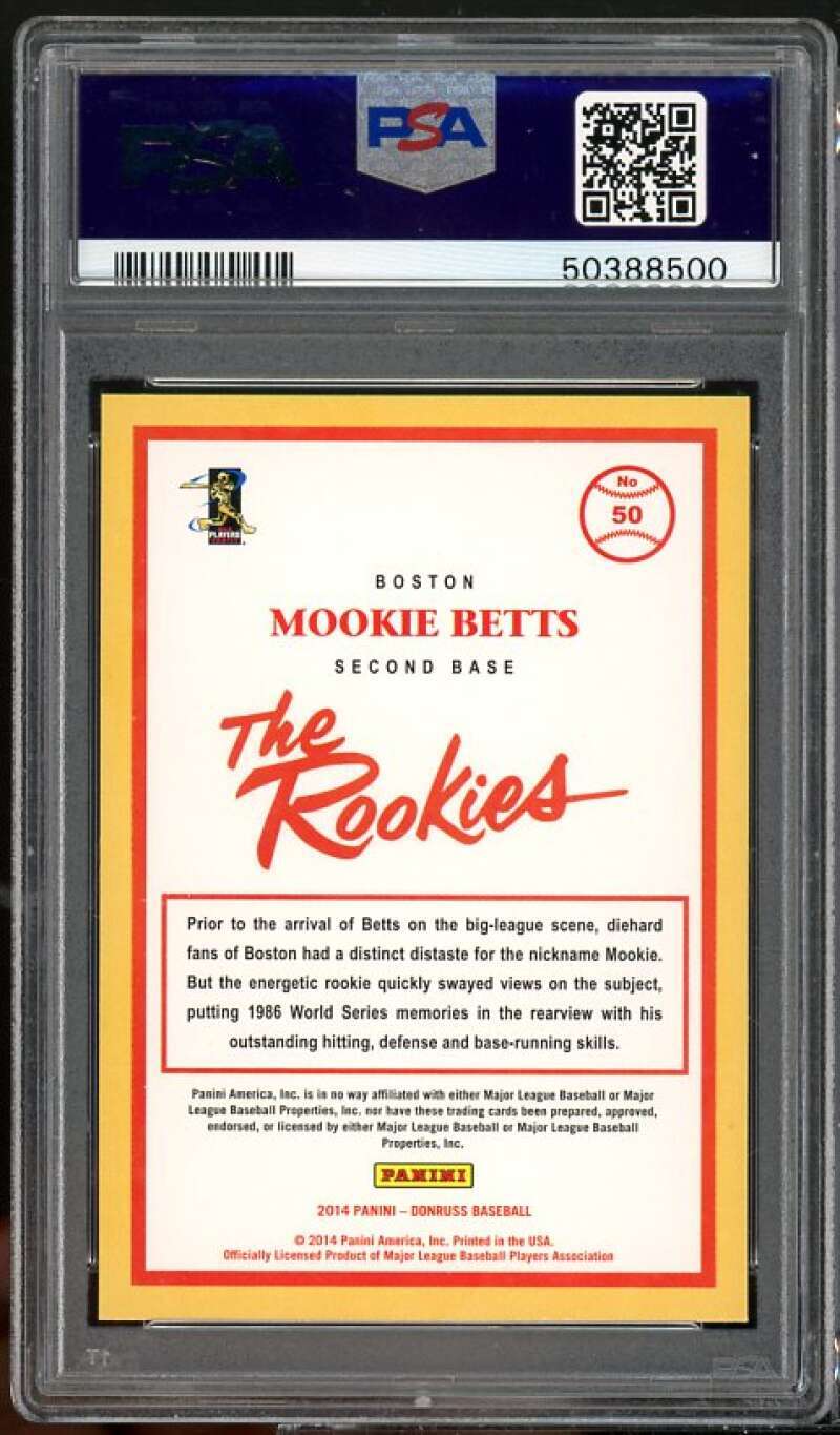 Mookie Betts Rookie Card 2014 Donruss The Rookies #50 PSA 9 - Picture 2 of 2