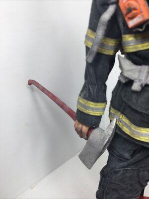 1/6 CUSTOMIZED FIREFIGHTER FIREMAN FULLY INVOLVED + STAND 911 NYFD