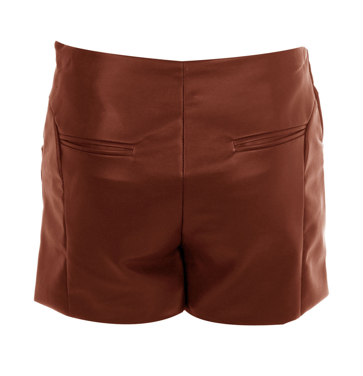brown leather hot pants