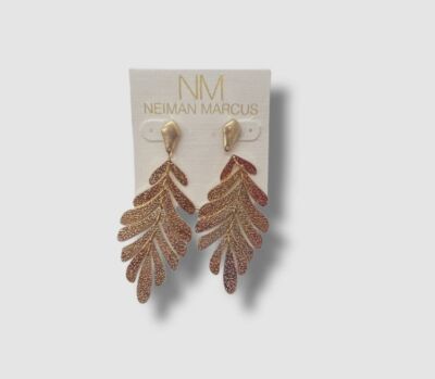 $36 Neiman Marcus Women's Gold Leaf Drop Earrings