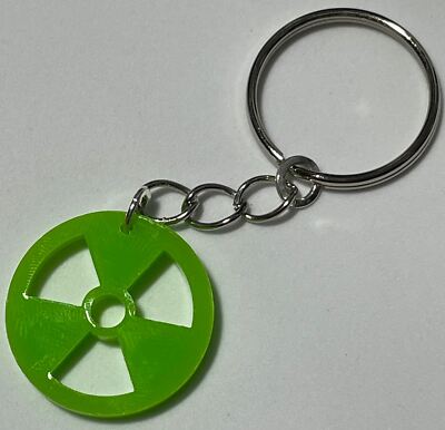 Schlüsselanhänger Atomgefahrensymbol NEU GESCHENK Key Chain limettengrün Acryl Handarbeit