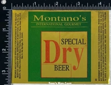 Montano's Special Dry Beer Label - PENNSYLVANIA