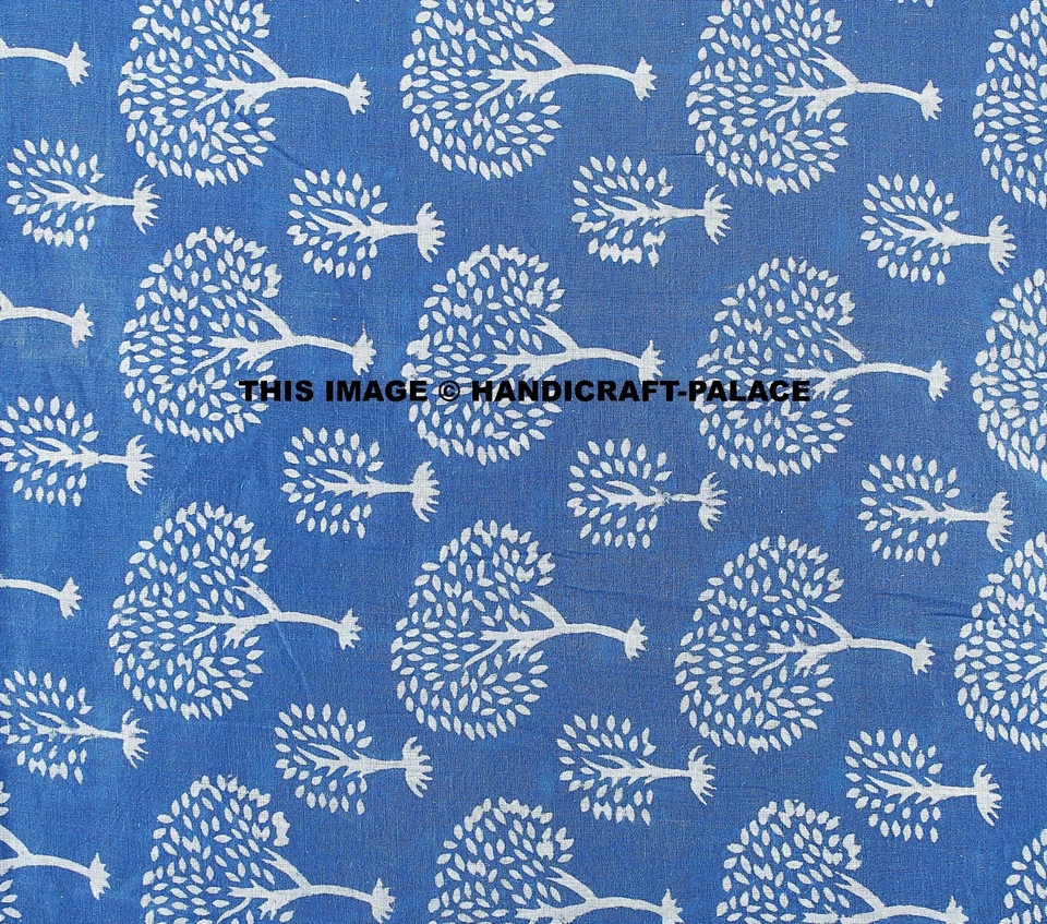 Indigo Blue Fabric Dabu Cotton Hand Block Print fabric Indigo Dye 2.5Yard fabric - Image 3 of 3