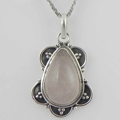 Solide 925 Argent Sterling Pierre Collier Femme PSV-2023