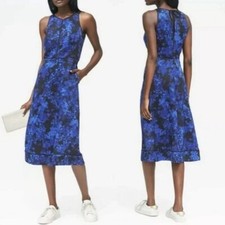 Banana Republic Kristi Midi Blue Black Floral Dress