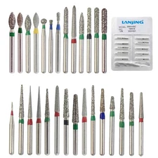 Dental Diamond Burs FG Round End Taper Football Cylinder Coarse High Speed Burr