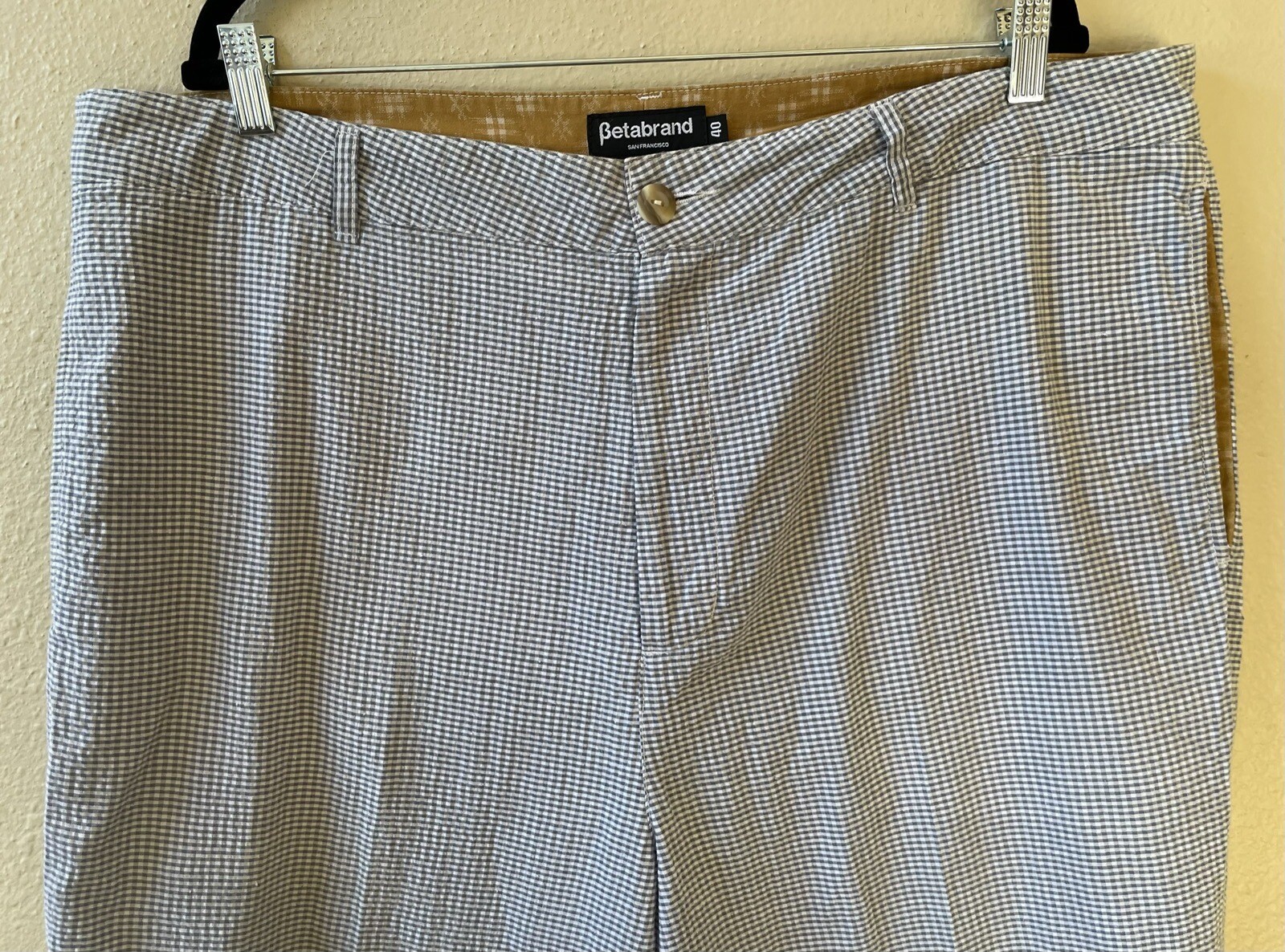 Betabrand San Francisco Seersucker Gray White Mens Pants 40 EUC eBay
