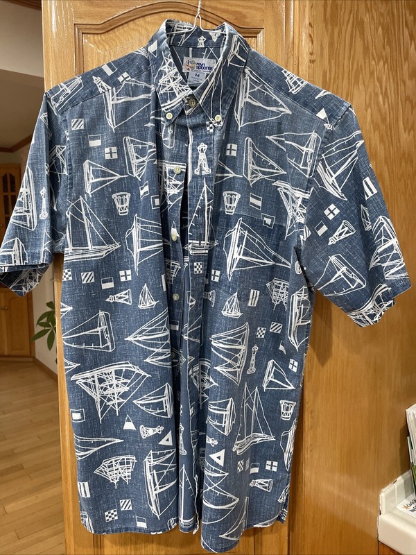 Vintage Reyn Spooner Shirt Adult Extra M Button Up Inside Out Nautical ThemeMens