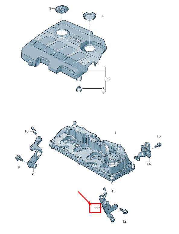 Patte de suspension de couvre-culasse arrière pour Audi Q3 8U 03L103369Ag