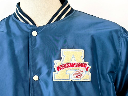 Chaqueta de béisbol universitaria Avirex azul grisáceo talla M (L) vintage años 90 - Imagen 8 de 14