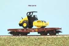 TRIX 24118 DB AG carro pianale SSy a carrelli con rullo compressore stradale