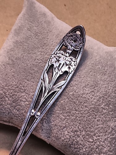 Wallace RW & S Sterling No. 180 Floral Cutout Pierced Fruit Grapefruit Spoon - Picture 2 of 10