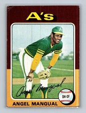 1975 Topps #452 Angel Mangual Oakland Athletics Baseball Card 