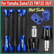 Blue Handle Grips Handle Bar End Cap Tire Valve For Yamaha Zuma125 YW125 50/F