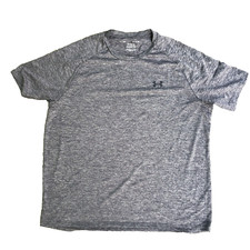 UNDER ARMOUR Men XL Gray Neck Short Sleeve Shirt Loose