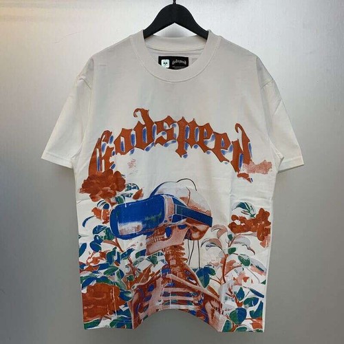 Fashion Men Women White Godspeed Skull Roll Street Print Cotton Short Sleeve - Picture 23 of 23