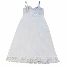 Vintage Kayser Full Slip White Lace Lined Top Slip Sz 32 Adjustable Straps