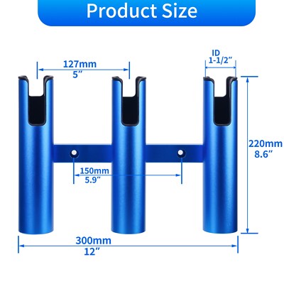 Aluminum 3/4 Tubes Marine Fishing Rod Holder for Boat Blue/Red/Gold/Silver  | eBay