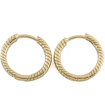 New 100%  Authentic PANDORA 14K Gold Moments Small Charm Hoop Earrings 262728C00