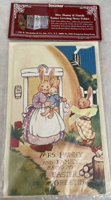 1991 Shackman ''Mrs. Bunny & Family Easter Greeting Fold-out Story'' no. 