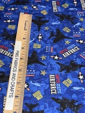 United States Military Air Force 100% med cotton fabric by the yard #10 USAF
