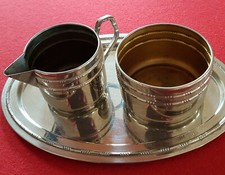 Tablett,Milchkännchen,Zuckerdose, Neusilber