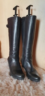 Tamaris Damen Stiefel Schwarz Stretch aus Leder 37