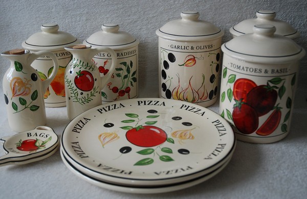 Tarro de almacenamiento Rayware Market Garden Collection botella de oliva plato de pizza bolsa de té 