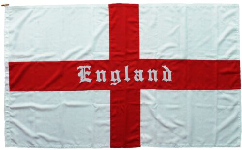 England St Georges Flag sewn embroidered stitched mod woven cotton like cloth - Picture 5 of 6