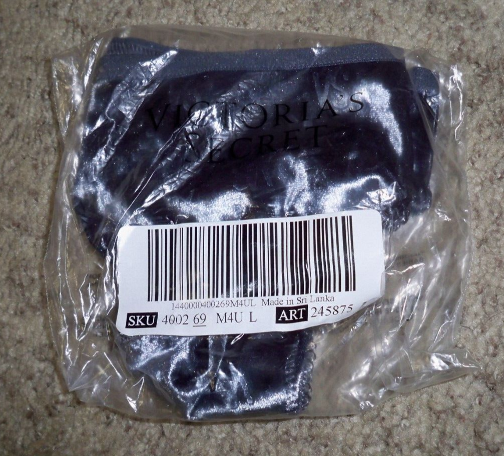 バーコード VICTORIAS SECRET VELVET THONG GRAY LARGE NEW | eBay