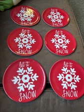Melamine Let It Snow Dessert Plates-set Of 6( (up)