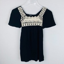 Art Class Dress Girls Black Crochet Tie Back Fancy Casual S 6 6X