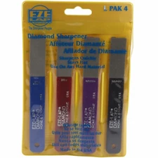 Eze-Lap Diamond Sharpener Set Fine Super Medium Coarse Grit Stones 4